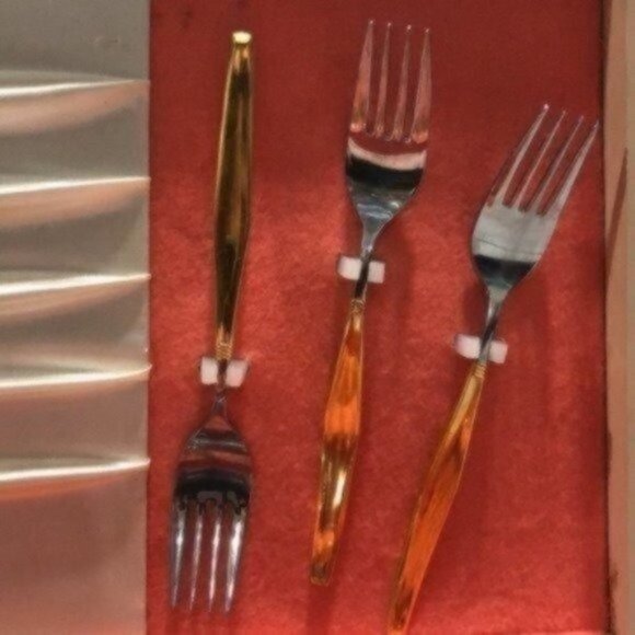 Rogers Silverplate By Oneida Gold Plated Flatware Boxed Set Vintage 50s - Picture 3 of 16